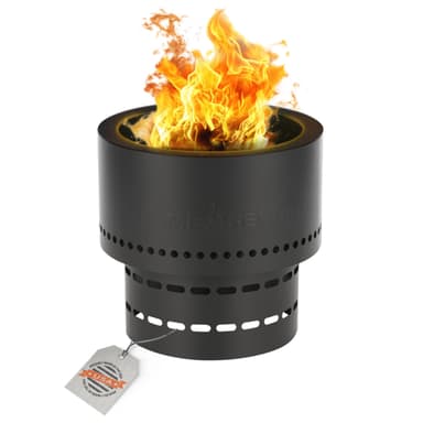 Flame Genie FG-16 13.5" Diameter Portable Pit, Smoke Free, Wood Pellet Fire Pit, Smokeless Fire Pits for Outside, Smokeless Firepit, USA Made, Black