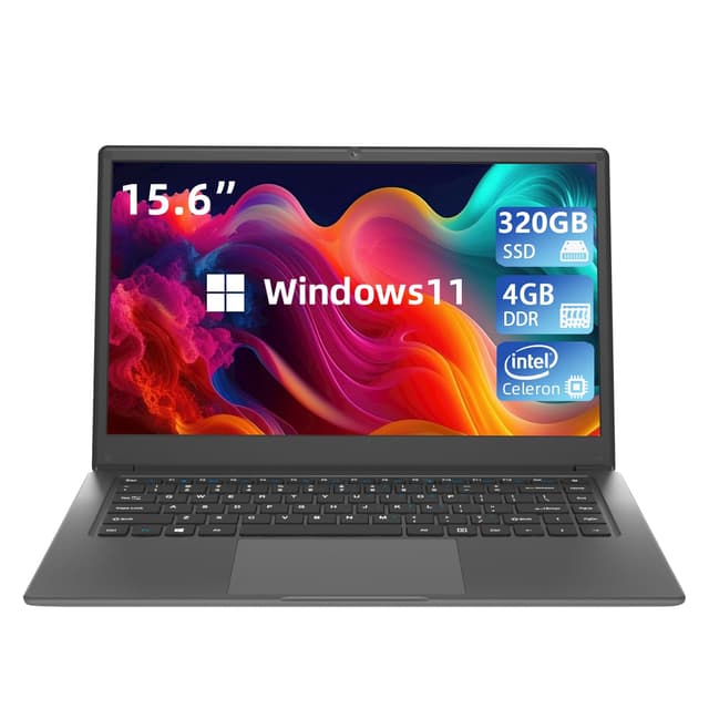 Morostron 15.6 inch Laptop Computer,Quad-Core Celeron N3450, 4GB RAM and 320GB SSD,Win11 Laptop Computers with FHD IPS, Slim and Lightweight Notebook,Work and Students laptops,Gray,WPS