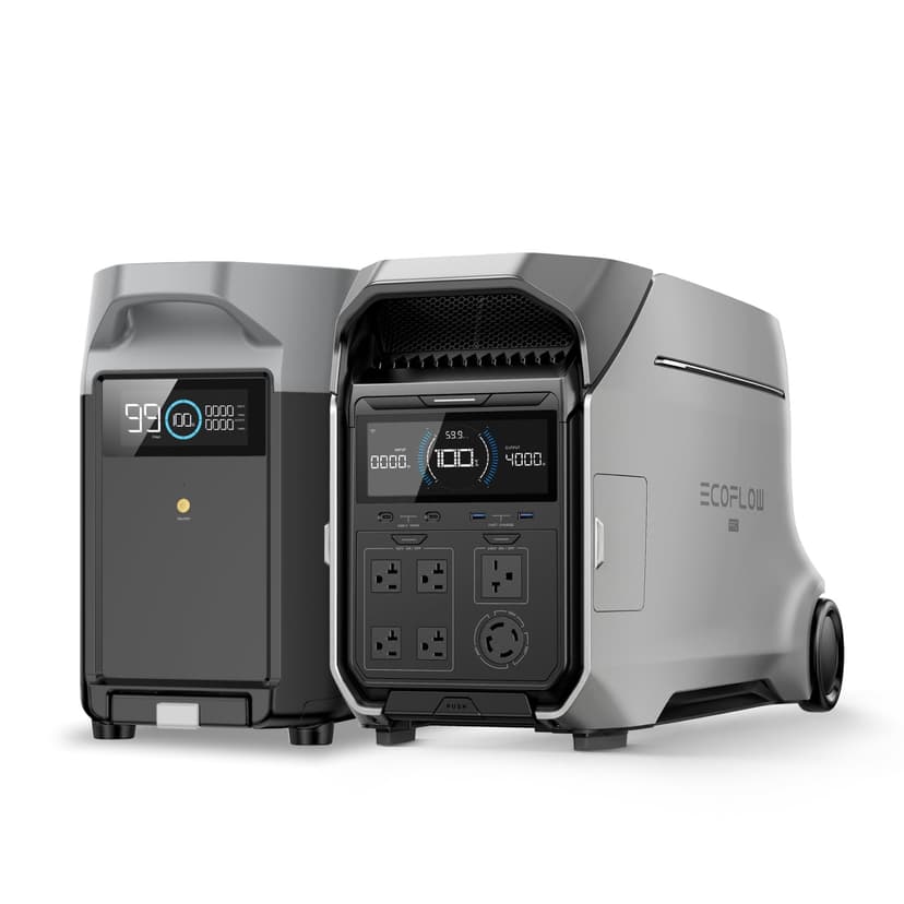 EF ECOFLOW 7696Wh Portable Power Station: DELTA Pro 3 with DELTA Pro Extra Battery, 120/240V 4000W AC Output, Solar Generator for Home Use, Camping, Emergencies, Power Outages, RVs