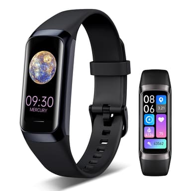 VUHIGIB Fitness Tracker, 24/7 Heart Rate Blood Oxygen Blood Pressure Body Temp Monitor Sleep Calorie Tracker with 1.1" AMOLED Touch Color Screen Pedometer Smart Watch Waterproof for Women Men