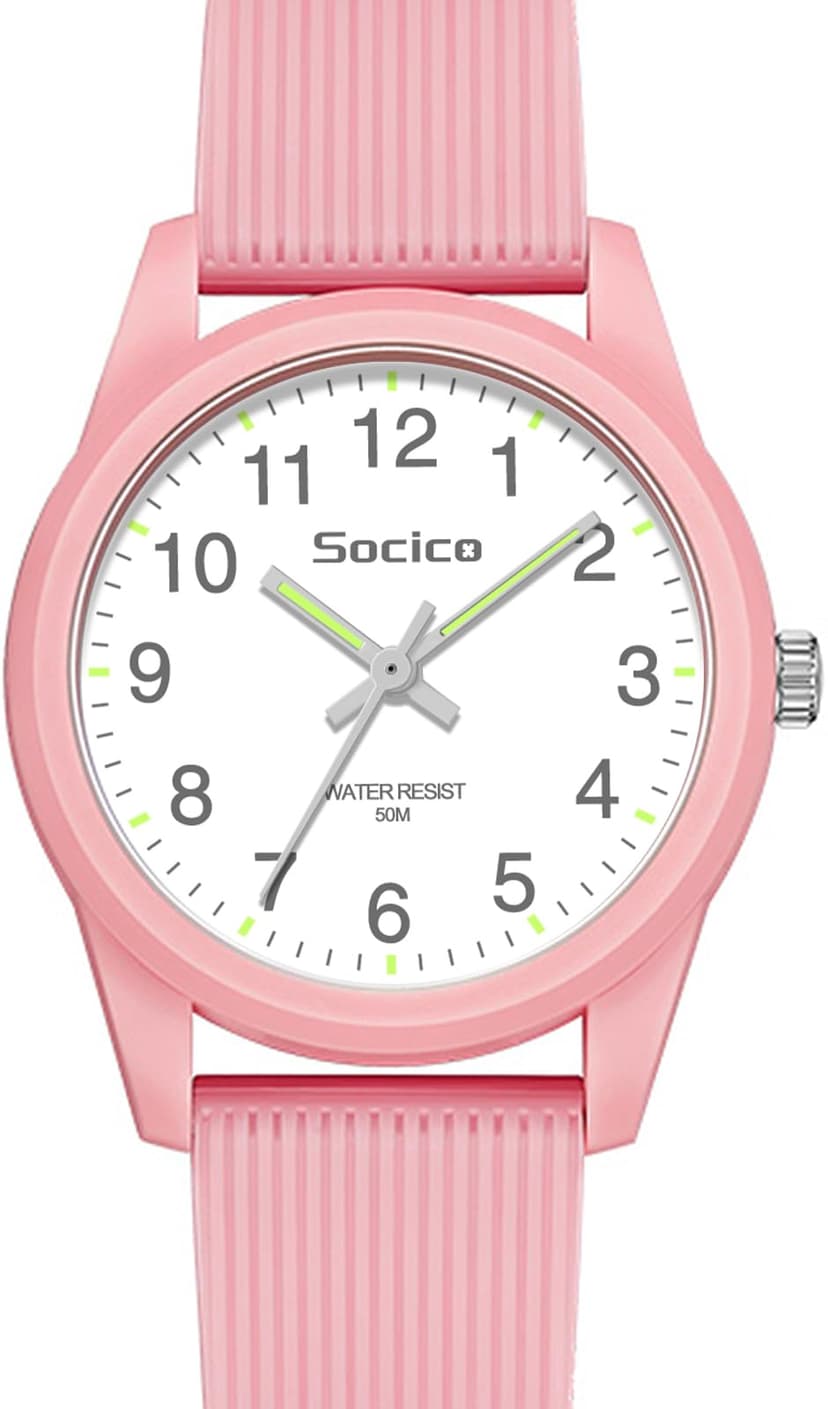 SOCICO Kids Analog Watch for Boys Girls, Easy to Read Learning Time Watch, 50M Waterproof, Soft Band Wristwatch for Ages 4-12, Great Gift for Children