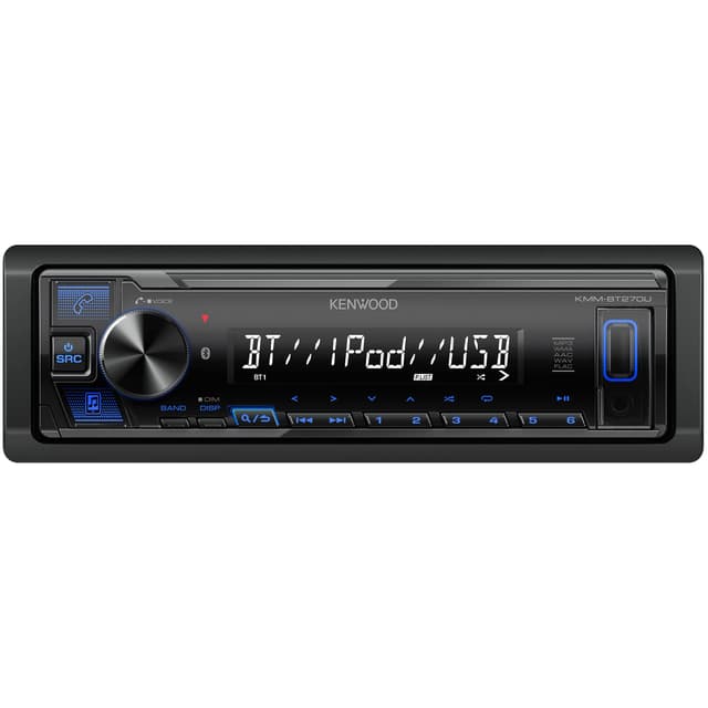 KENWOOD KMM-BT270U Bluetooth Digital Media Car Stereo Receiver with USB Port β AM/FM Radio, MP3 Player, High Contrast LCD, Detachable Face Plate, Single DIN, 13-Band EQ