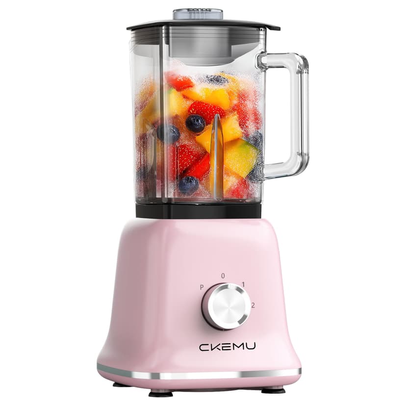Professional Blender For Smoothies, Countertop Blender with 6 Cup Glass Jar, 3 Functions Including Puree, Crush Ice, 750 Watts (pink)