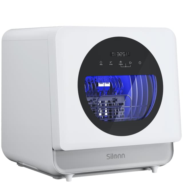 Silonn Portable Countertop Dishwasher | Triple-Jet Cleaning, Smart App Control, Built-In Water Tank & Dual Supply | Compact Design for Dorm, Apartment, RV