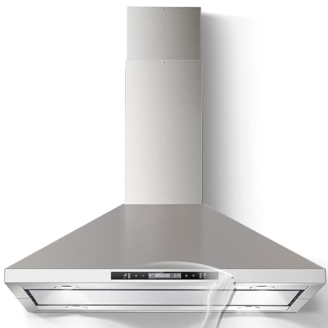 Tieasy Island Range Hood 36 inch 700 CFM Ceiling Mount Kitchen Hood Vent with Gesture Sensing &Touch Control,Ducted/Ductless Convertible,3 Speeds Fan,4 LED Lights,Stainless Steel,Aluminum Filters