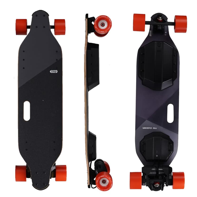 MEEPO V5 Go Electric Skateboard with Remote, 1500 * 2 Powerful Belt Motors, 26MPH Stable Top Speed,UP to 20Mlies Range, Next-Generation Performance of Electric Cruiser, for Teens and Adults