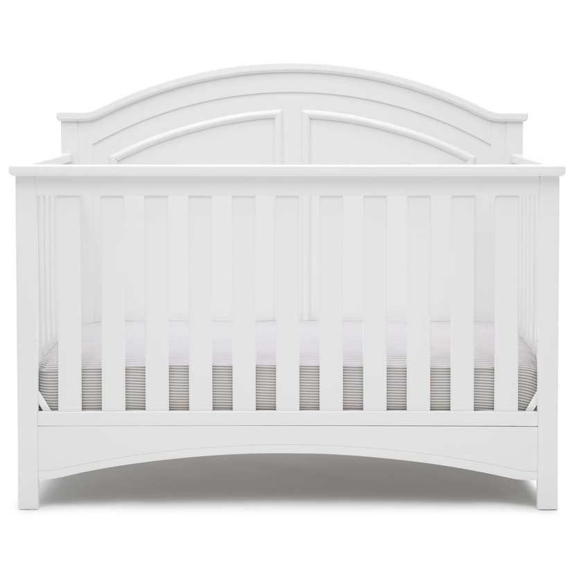 Delta Children Perry 6-in-1 Convertible Crib - Greenguard Gold Certified, Bianca White
