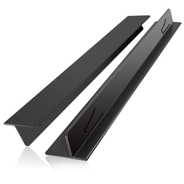 Stove Gap Covers,Stove Gap Filler Stainless Steel,13.8'' to 27.5'' Adjustable Length (2PCS),Range Trim Kit,Oven Stove Gap Guard Between Stovetop and Counter,Easy to Clean Heat Resistant, Black