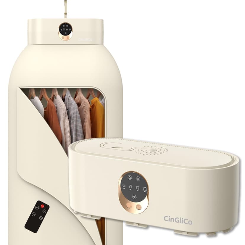 Portable Clothes Dryer, Clothes Dryer Hold 12 Items Up, With Time Setting、Remote Control, Portable Dryers For Laundry, Apartments, RV, Travel, Low noise、Energy Saving (White)