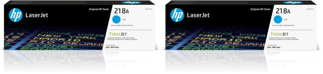 HP 218A Cyan Toner Cartridge | Works with Color LaserJet Pro 3201, MFP 3301 Series | W2181A , (Pack of 2)