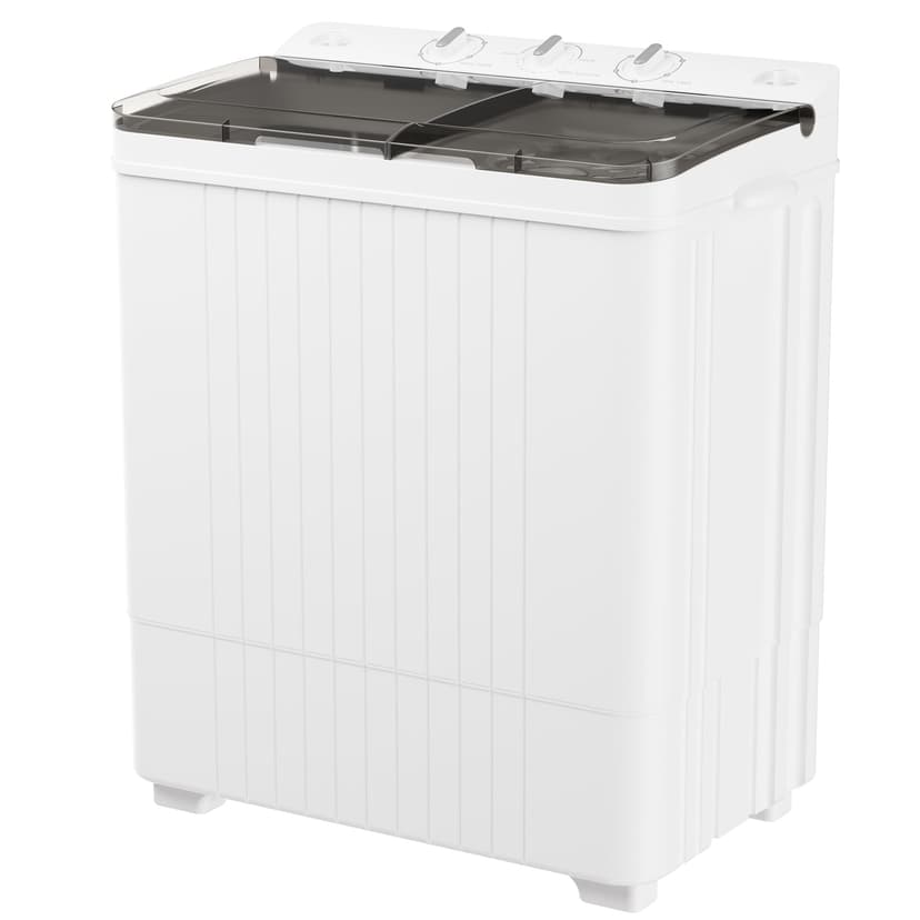 Superday Portable Washing Machine with Longer Hose, 28Lbs Compact Mini Washer and Dryer Combo,Twin Tub Washing Machine Laundry Compact Washer spinner Combo for Apartments RVs and Dorms(Grey)