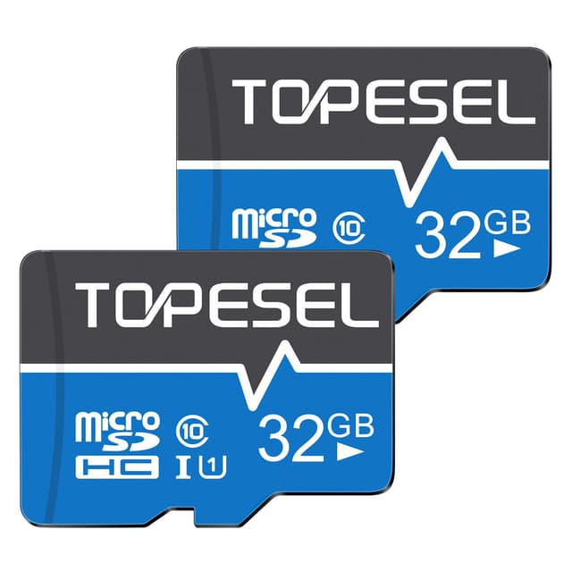 TOPESEL 32GB Micro SD Card 2 Pack Memory Cards Micro SDHC UHS-I TF Card Class 10 for Camera/Drone/Dash Cam(2 Pack U1 32GB)
