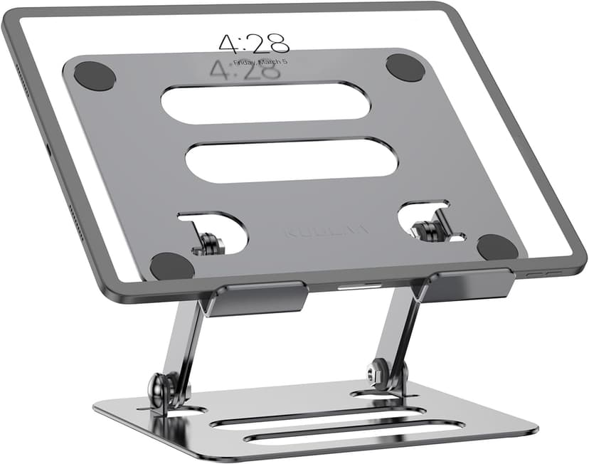 iAXBi T-Ablet Stand for iPad, Adjustable Foldable Aluminium T-Ablet Stand Holder for Desk for T-Ablet (4.7-12.9 inch) Kindle and Foldable Phone Compatible with iPad Series,Galaxy Z Flip5, Silver Gray