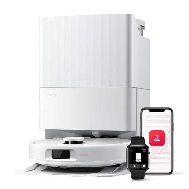 roborock Qrevo Series Robot Vacuum and Mop, 8000Pa Suction, Upgraded from Qrevo S, Anti-Tangle Brush, Smart Obstacle Avoidance, Auto Mop Washing, All-in-One Dock, 200RPM Spinning Mops, White(QV 35A)