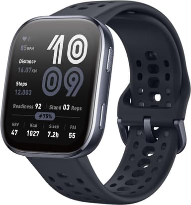Amazfit Bip 6 Smart Watch 46mm, 14 Day Battery, 1.97" AMOLED Display, GPS & Free Maps, AI, Bluetooth Call & Text, Health, Fitness & Sleep Tracker, 140+ Workout Modes, 5 ATM Water-Resistance, Black