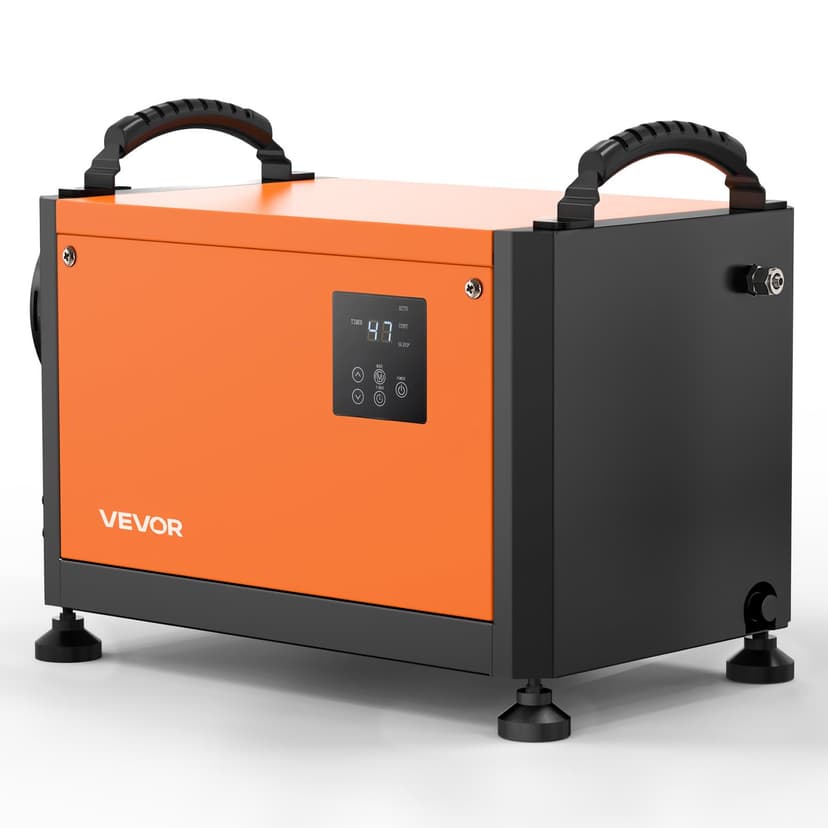 VEVOR 70 Pints Commercial Dehumidifier with Pump, Portable Crawl Space Dehumidifiers for Basement Storage Room Industrial, Auto Defrost/Drainage, Heavy-duty Galvanized Steel, with 2 Drain Hoses