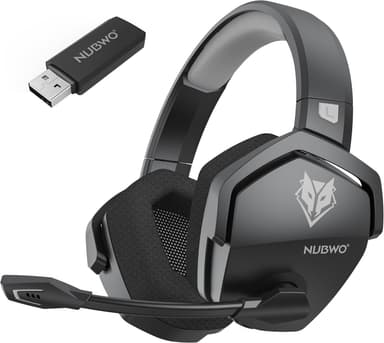 NUBWO Wireless Gaming Headset with Mic for Ps5 Ps4 PC, Zero Interference, 100-Hour Battery All-Day Play, 23ms Sync for Fortnite & Call of Duty/FPS Gamers, Triple Mode All Devices Compatible - Gray