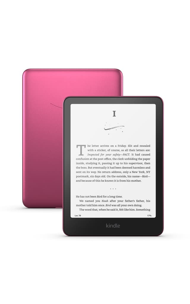 Amazon Kindle Paperwhite Signature Edition 32GB (newest model) – 20% faster with auto-adjusting front light, wireless charging, and weeks of battery life – Metallic Raspberry
