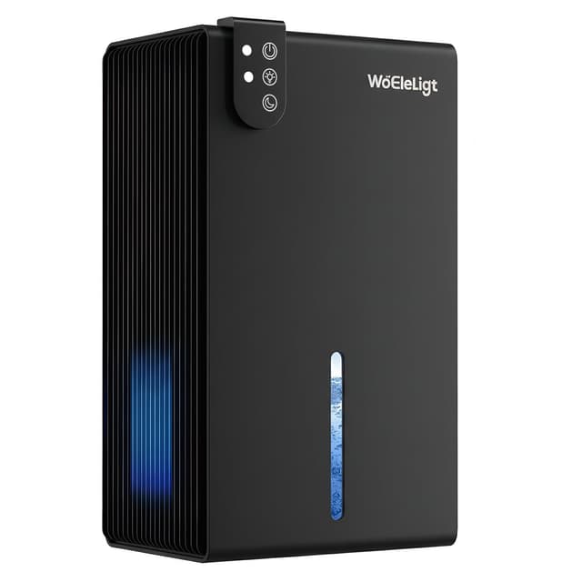 Dehumidifier for Home (85 OZ, 1000 sq ft) Small Dehumidifiers for Basement, Auto Shut-Off, Sleep Mode, 7 Color Light, Quiet Dehumidifier for Bedroom, Bathroom, Living Room with Drain Hose(Black)