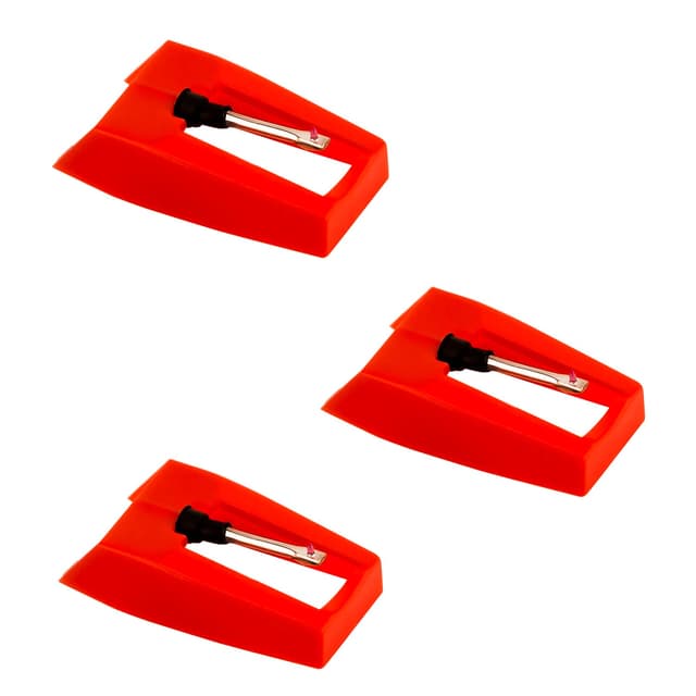 3pcs Record Player Needle, Turntable Replacement Needle Long-Lasting Record Player Needle Replacement Diamond Stylus Replacement for Vinyl Record Player LP Phonograph,Victrola, ION, Crosley (Red)