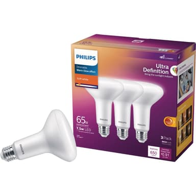 Philips BR30 E26 (Medium) LED Floodlight Bulb Soft White 65 Watt Equivalence 3 pk