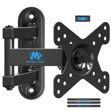 Mounting Dream UL Listed Full Motion Monitor Wall Mount TV Bracket for 10-26 Inch LED, LCD Flat Screen TVs and Monitors, TV Mount with Swivel Articulating Arm, Up to VESA 100x100mm and 33LBS MD2463