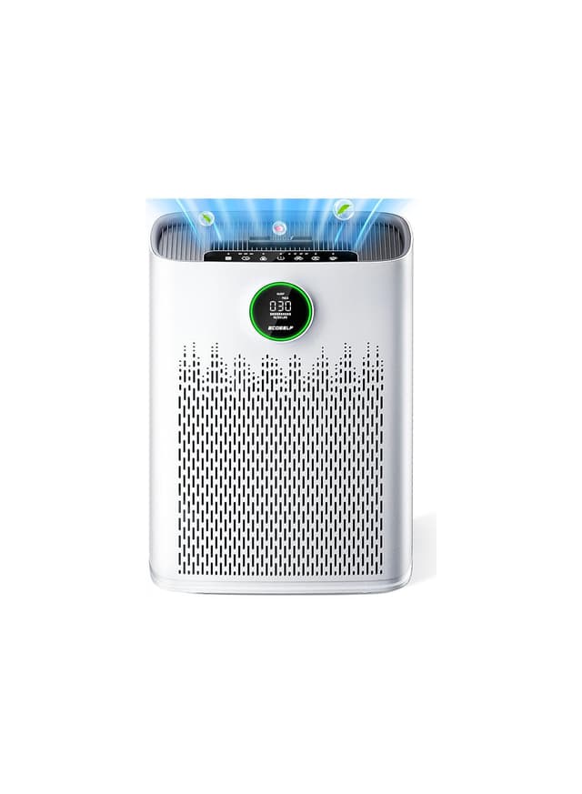 Air Purifiers for Home Large Room, Cover Up to 2400 Ft² with True HEPA Filter, Smart Mode, PM2.5 Air Quality Display, 22dB Sleep Mode, Aromatherapy with 2X-Purification & 360°Air Outlet, HAP603, White