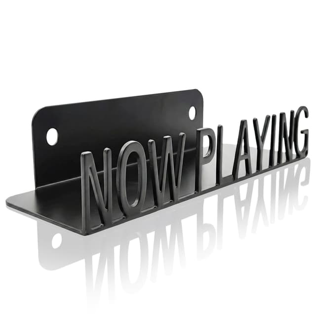 Ahomiwow Metal Now Playing Vinyl Record Stand Wall Mount Album Player Display LP Shelf Black modern Vintage Vinyl Record Display Organization for Music Lovers Record Player Accessory