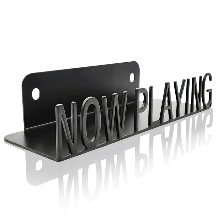 Ahomiwow Metal Now Playing Vinyl Record Stand Wall Mount Album Player Display LP Shelf Black modern Vintage Vinyl Record Display Organization for Music Lovers Record Player Accessory