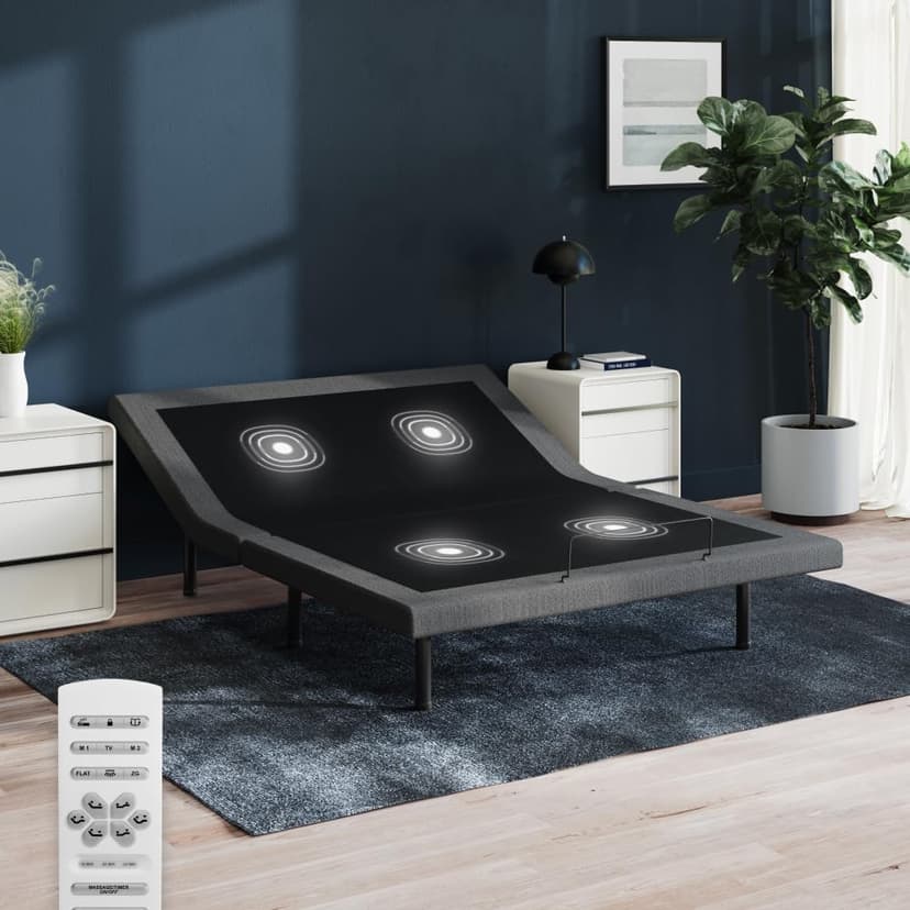 Nectar Premier Adjustable Base - Queen - Head & Foot Incline - Wireless Remote with Memory- 3 Massage Settings - 4 USB Ports - Anti-Snore & Zero Gravity
