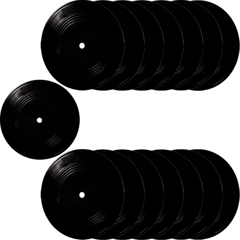 FACHPINT 15pcs Vinyl Records Decor 12 inch Blank Vinyl Records for Wall Aesthetic Fake Records for Graffiti, Blank Records Props, Blank Records for Music Party Wedding Signing Table No. Vintage Decor