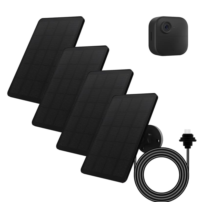 Solar Panel for Blink Camera Outdoor, Solar Panel 4W Compatible with Blink Outdoor 4 (4th Gen) Camera, Solar Charger for Blink Camera with 13.12Ft Outdoor Power Cable, 360° Adjustable Mount, 4 Pack