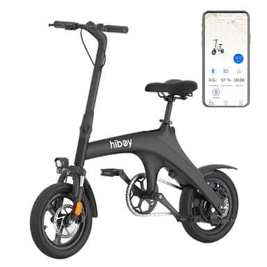 Hiboy C1 Electric Bike for Adults, Max 20MPH Speed & 43.5 Miles Range(PAS), 500W Peak Motor and Removable Battery, Front Suspension Electric Bicycle, 14" Foldable ebike, UL2849 Certified