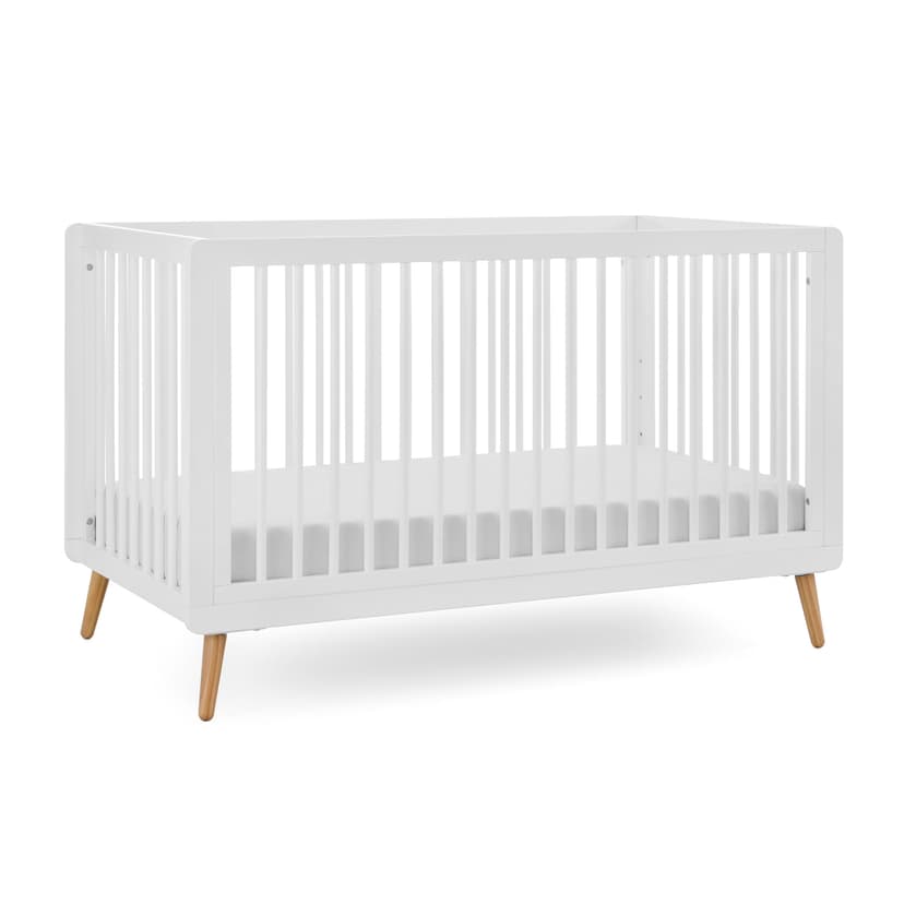 Albert Baby Tatum 3-in-1 Convertible Crib, White Finish, Solid Wood, Adjustable Mattress Height, Converts to Toddler Bed & Daybed, Fits Standard Full-Size Crib Mattress