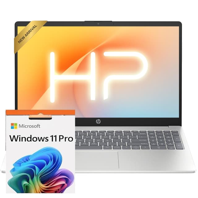 HP New 15.6 inch Laptop Computer, 2026 Edition, Intel High-Performance 4 cores N100 CPU, 128GB SSD, Copilot AI, Windows 11 Pro with Office 365 for The Web, no Mouse