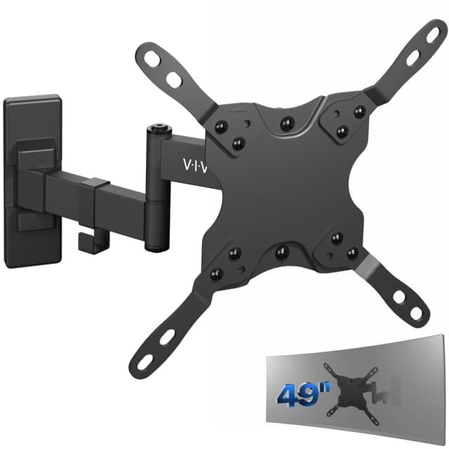 VIVO Full Motion Ultrawide Monitor Wall Mount, Fits Ultra-Wide Screens up to 49 inches and 44 lbs, Wide VESA Range with Tilt and Swivel, Black, MOUNT-VW06
