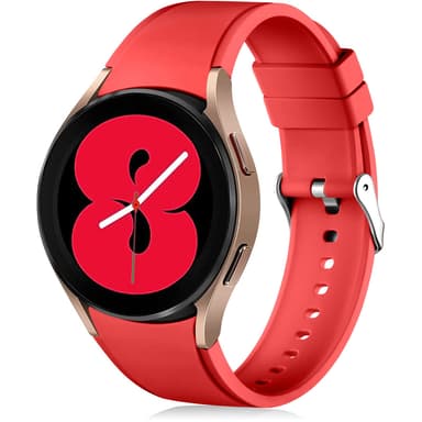 Lerobo No Gap Band Compatible with Samsung Galaxy Watch 7 6 5 4, 40mm 44mm/5 Pro 45mm/4 Classic 46mm 42mm, 20mm Sport Strap Wristband for Men Women, Red