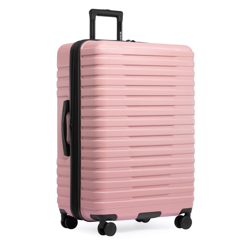 U.S. Traveler Boren Expandable Hardside Rugged Travel Luggage with 8 Spinner Wheels, Rose Pink, Checked-Large 30-Inch