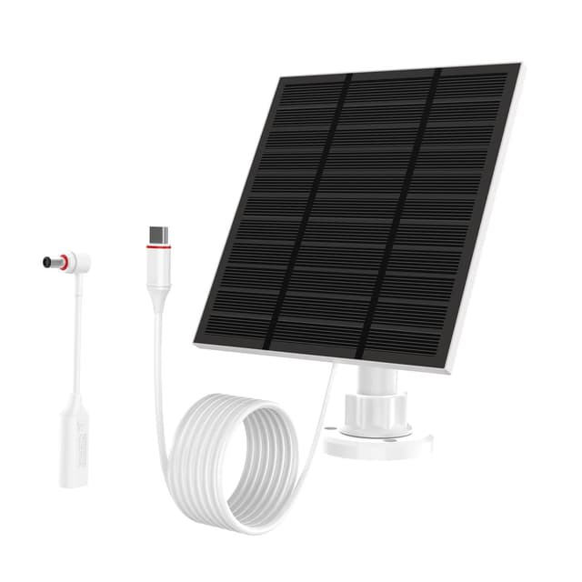 Solar Panels for Ring Camera Outdoor (New Generation) 5W 5V Solar Panel Charger with USB-C&Plug for Spotlight Cam Plus&Stick Up Cam Pro.Waterproof IP65 360°Adjustable 2M Cable (White, 1)