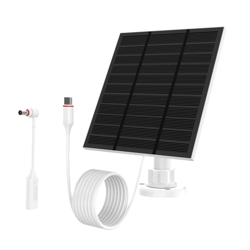 Solar Panels for Ring Camera Outdoor (New Generation) 5W 5V Solar Panel Charger with USB-C&Plug for Spotlight Cam Plus&Stick Up Cam Pro.Waterproof IP65 360°Adjustable 2M Cable (White, 1)
