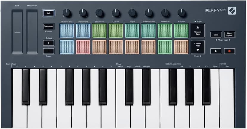 Novation FLkey Mini - Portable 25-Key, USB, MIDI Keyboard Controller with FL Studio Integration for Music Production