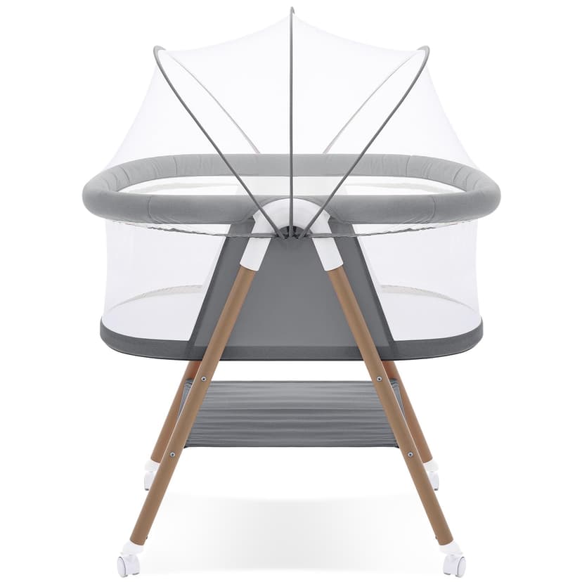 GYARING Baby bassinets,3 in1 Baby Crib, Sturdy, Portable & Easy to Assemble,Mosquito net and Portable Bag Included. (Gray)