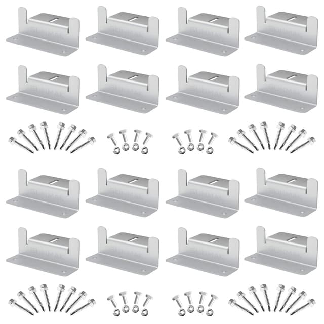 SUNMAK 16 Units per Set Solar Panel Mounting Z Brackets, Solar Panel Mounting Brackets Lightweight Aluminum Corrosion-Free for RVs, Trailers, Boats, Yachts, Wall and Other Off Gird Roof
