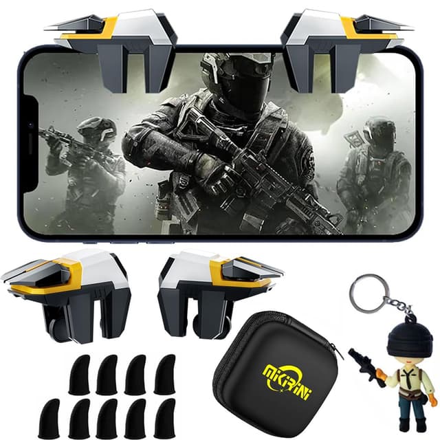 Mikirini 13 in 1 Mobile Phone Gaming Controller for Android Phones & iPhone, Cell Phone Game Triggers Compatible with PUBG Mobile/Knives Out/Call of Duty Mobile/Free Fire (Boy)