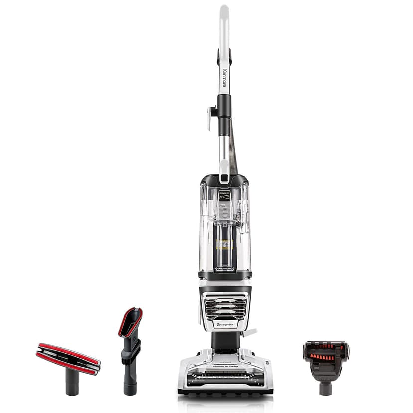 Kenmore DU4399 Featherlite Lift-Up Bagless Upright Vacuum 2-Motor Power Suction Lightweight Carpet Cleaner with Hair Eliminator Brushroll, HEPA Filter and 2 Cleaning Tools, White