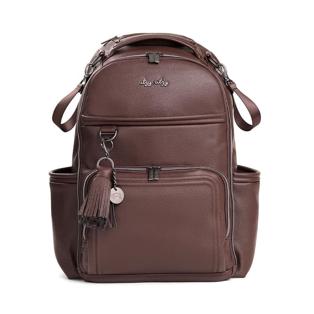 Itzy Ritzy Diaper Bag Backpack – Large Capacity Boss Plus Baby Backpack Diaper Bag Featuring 19 Pockets, Changing Pad, Stroller Clips, and Comfortable Straps (Espresso)