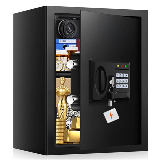 3.3 Cuft Large Fireproof Safe for Home, Home Safety Box Fireproof Waterproof with Electronic Keypad and Spare Keys, Anti-theft Digital Security Safe for Money Firearm Medicine Valuables