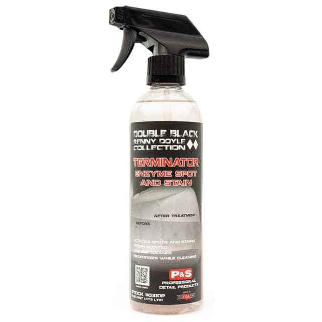 P&S Professional Detail Products - Terminator Enzyme Spot and Stain Remover - Perfect for Deodorizing, Removing Embedded Soils, Grease, Dirt, and Protein Based Stains; Fresh Scent (1 Pint)