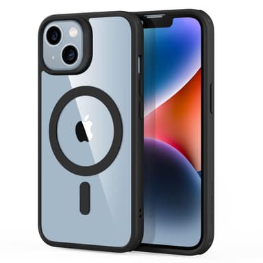 ESR for iPhone 14 /iPhone 13 Case, Compatible with MagSafe, Shockproof Military-Grade Protection, Magnetic Phone Case for iPhone 14/13, Classic Hybrid Case (HaloLock), Clear Black