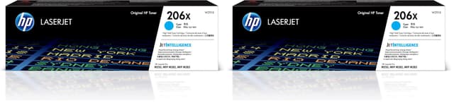 HP 206X Cyan High-Yield Toner Cartridge | Works with Color LaserJet Pro M255,MFP M282,M283 Series | W2111X,(Pack of 2)